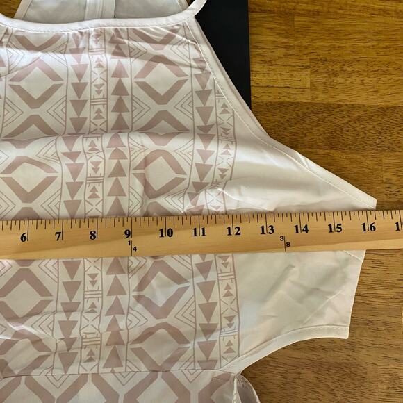 FHQ Collection Geometric High Square Neck Cut Out Maxi Dress Boho Size Small - Picture 13 of 14